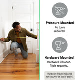 The Thruway 52W Series - Hands Free Open Pet and Baby Gate, Openings from 27.5" - 52" Wide  Espresso Metal