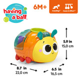 Bright Starts Spin n Chase Bug Ball Popper Toy with Lights & Music, Unisex, 6M+
