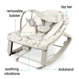 Ingenuity Keep Cozy 3-in-1 Vibrating Infant & Toddler Baby Bouncer and Rocker Chair, Green