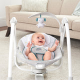 Ingenuity ConvertMe 2-in-1 Compact Portable Baby Swing 2 Infant Seat, Nash