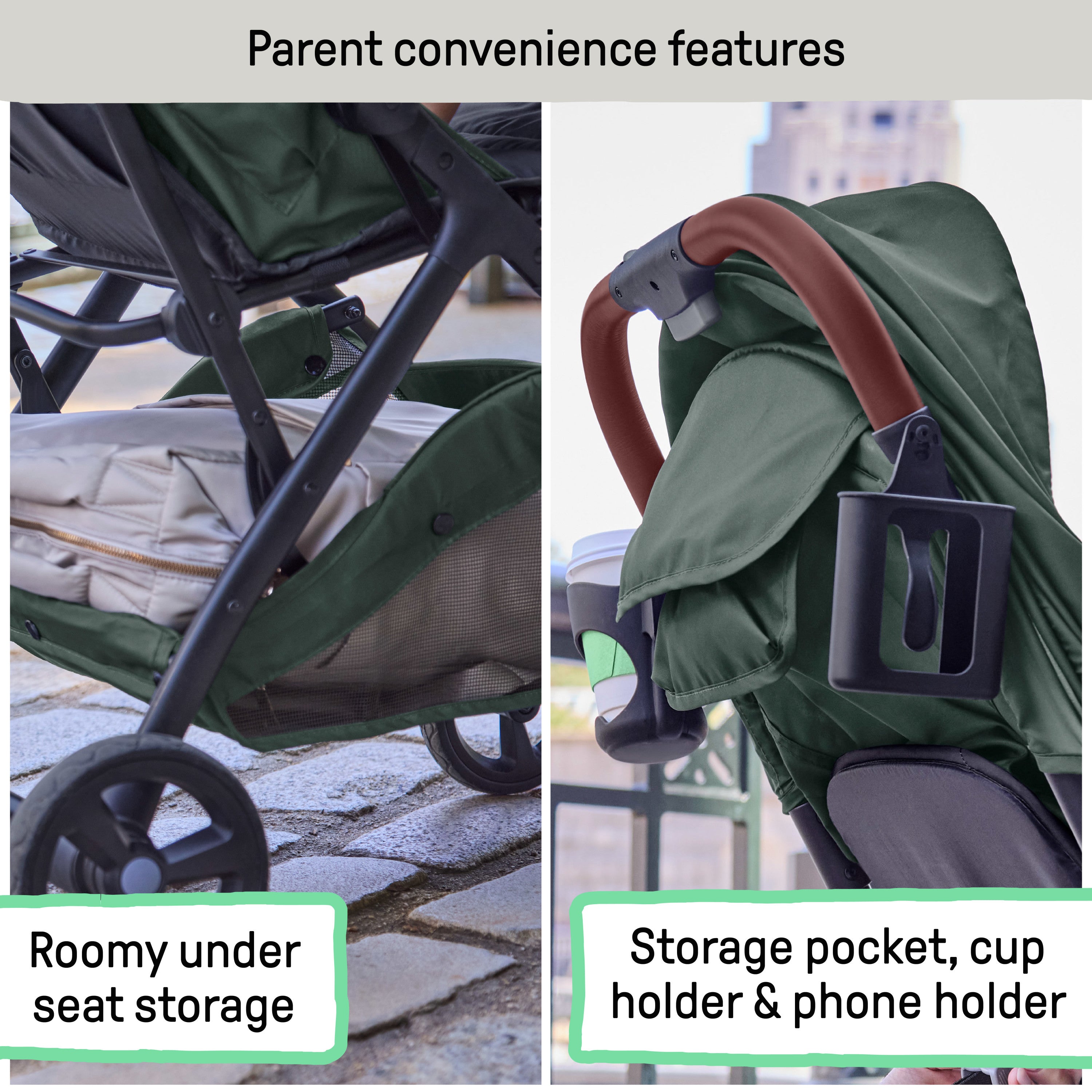 Ingenuity 3Dquickclose CS+ Compact Fold Stroller Forest Green