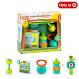 Bright Starts Babys First Workout 5-Piece Gift Set, Baby Rattle & Teether Toys, Unisex, 3M+