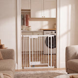 Ingenuity The Doorway Series Hands Free Open Gate for Babies and Pets - White