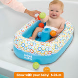 Bright Starts Bathe & Giggle 2-in-1 Baby Bath Tub and Ball Pit, Built-in Air Pump and 8 Floating Balls, 6M+