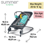 2-in-1 Bouncer & Rocker Duo - Gray /Teal