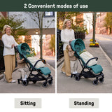 Ingenuity FoldAway Ride-On Board with Removable Seat, Standing or Seated Ride, Folds with Stroller