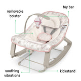 Ingenuity Keep Cozy 3-in-1 Vibrating Infant & Toddler Baby Bouncer and Rocker Chair, Skye