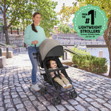 Ingenuity 3Dlite Jewel Convenience Stroller  Lightweight Folding Stroller with Car Seat Compatibility & Extra-Large Canopy - Khaki