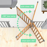 The Thruway 60XW Series Extra Wide Safety Pet and Baby Gate, 36"-60" Wide - Honey Oak
