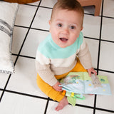 ity by Ingenuity Soft Book, 4 Plush Pages, Crinkle, Toy Attachment, For Ages Newborn and Up - Nate
