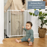 The Stairway 42W Series Safety Pet and Baby Gate, Openings from 28"-42" Wide - White