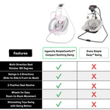 Ingenuity SimpleComfort Multi-Direction Compact Vibrating Baby Swing, Everston