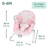 Bright Starts Disney Princess Royal Blooms Vibrating Baby Bouncer, Soothing Motion & Vibrations, 0M+
