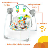Bright Starts Playful Paradise Portable Compact Baby Swing, Unisex