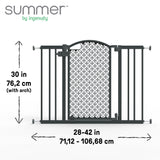 The Doorway 42W Series Pet and Baby Gate, Openings 28"-42" Wide, 30" Tall, Grey