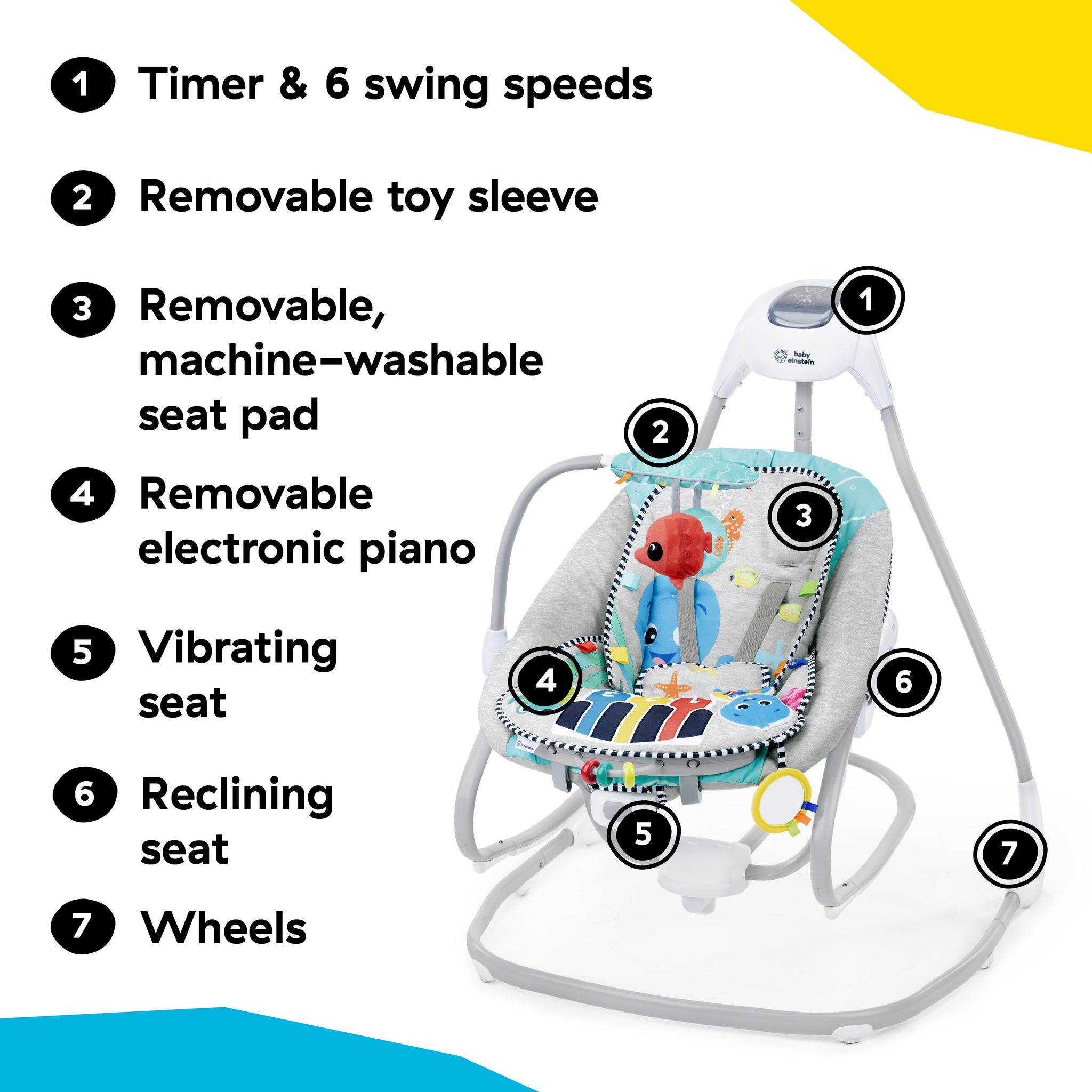 Baby Einstein Ocean Explorers Kick to It 4-in-1 Musical Swing
