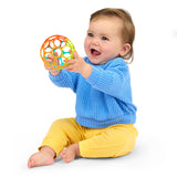 Bright Starts Oball Easy Grasp Classic Ball Baby Toy in Orange/Teal, 4"
