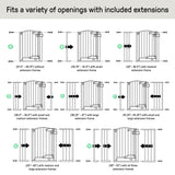 The Thruway 52W Series - Hands Free Open Pet and Baby Gate, Openings from 27.5" - 52" Wide  Espresso Metal