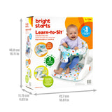 Bright Starts Learn-to-Sit 2-Position Baby Floor Seat with Elephant Toy, Unisex, 4-12 Months