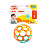 Bright Starts Oball Easy Grasp Classic Ball Baby Toy in Orange/Teal, 4"