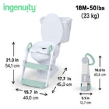 Ingenuity Foldaway Ladder Potty  Adjustable Height Toilet Trainer with Handles, Folds Flat for Compact Storage, Fits Round & Elongated Toilets