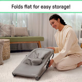 Ingenuity Nestle Vibrating Rocker, Toy Bar & Travel Bag - Grey