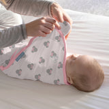 SwaddleMe by Ingenuity Original Swaddle for Baby, 100% Cotton, 0-3 Months, 1.0 TOG, 2-Pack -Minnie Mouse