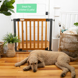 The Thruway 60XW Series Extra Wide Safety Pet and Baby Gate, 36"-60" Wide - Honey Oak