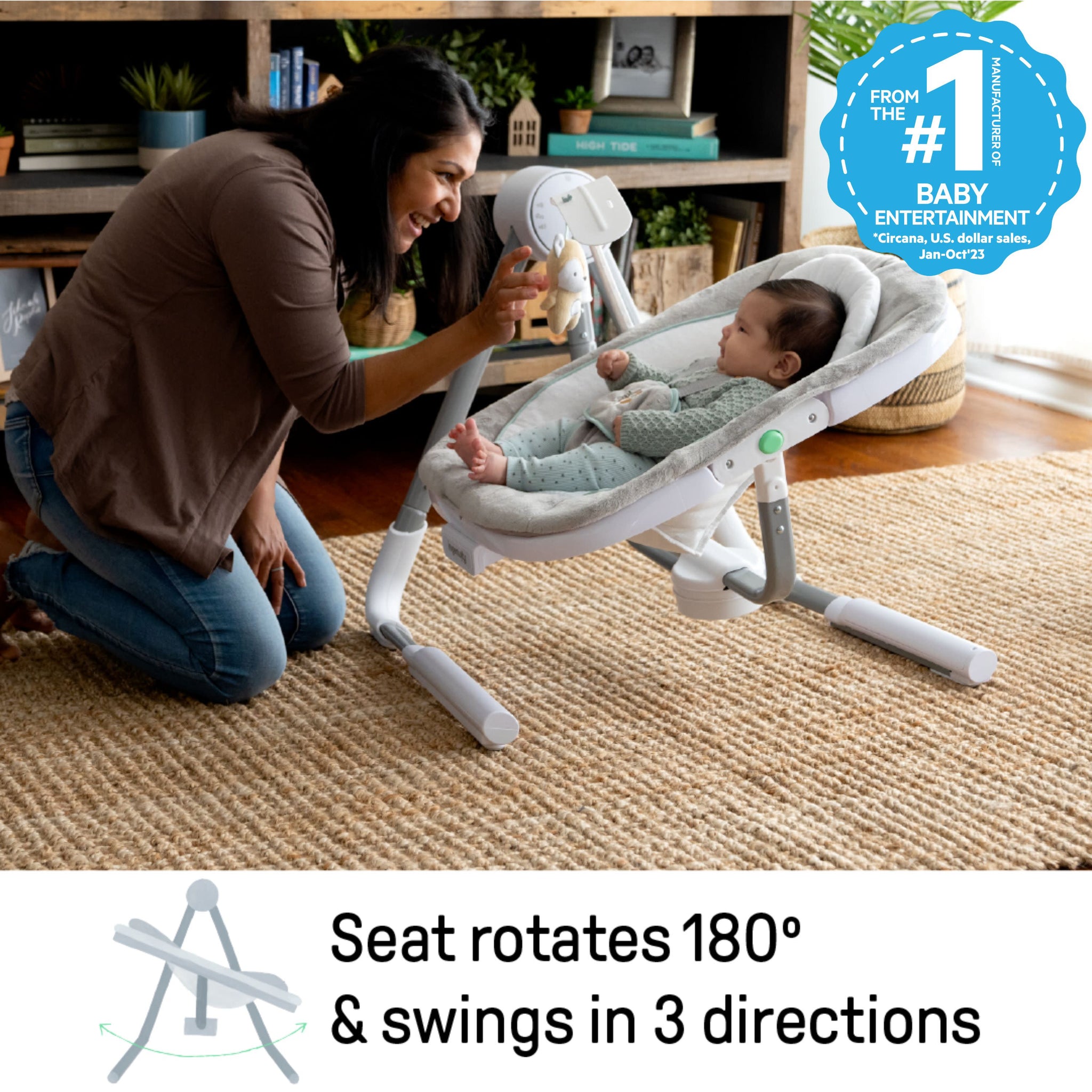 AnyWay Sway Dual-Direction Portable Swing Ray – Kids2, LLC
