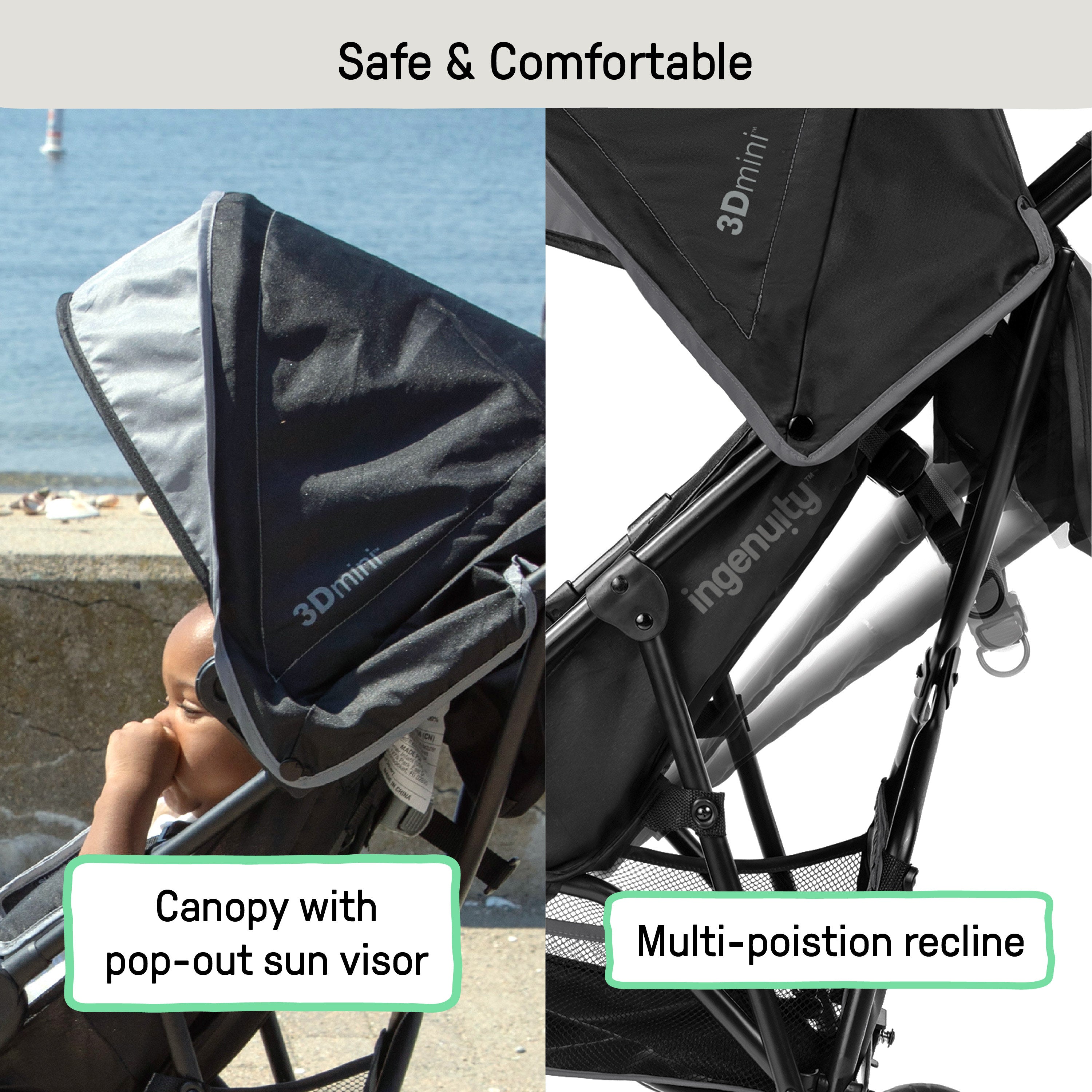summer infant 3d mini convenience stroller gray 3Dmini Convenience Stroller