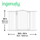 The Thruway 53W Series Pet and Baby Gate, Openings 29.5"-53" Wide, 38" Tall - White
