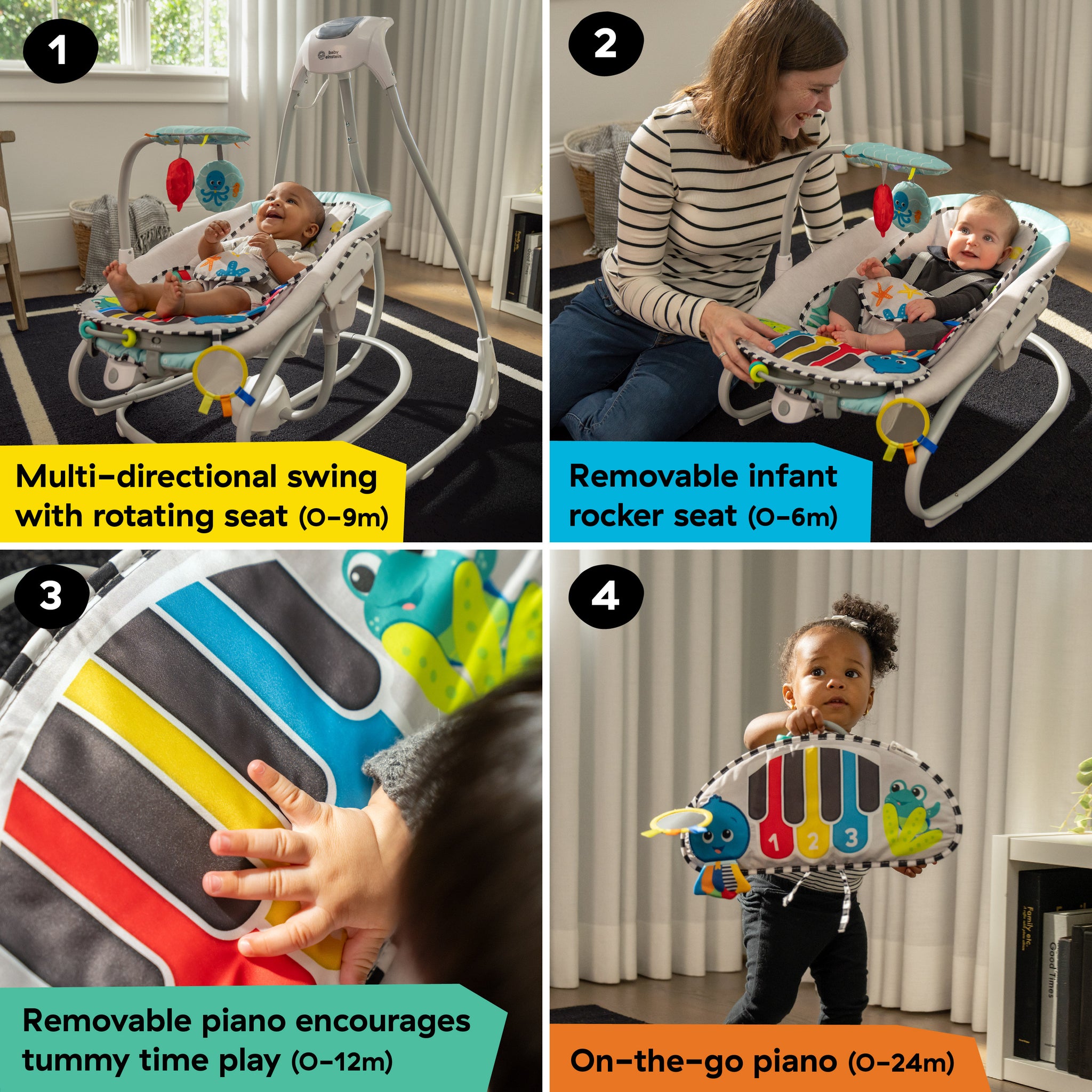 Baby Einstein Ocean Explorers Kick to It 4-in-1 Musical Swing