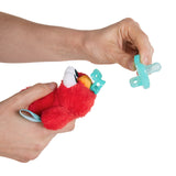 Sesame Street Cozy Coo Soothing BPA-Free Pacifier with Plush Toy, Elmo