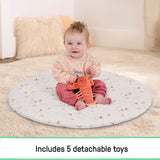 Ingenuity Cozy Spot Duvet Activity Gym with Self-Storage, Machine Washable Mat, Harbor Haven