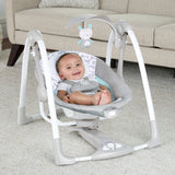 Ingenuity ConvertMe 2-in-1 Compact Portable Baby Swing 2 Infant Seat, Raylan