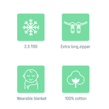 SwaddleMe by Ingenuity Night Sack Sleeper, Size 3-18 Months, 14-24 Pounds, 2.5 TOG, Keep Baby Warm - Flock