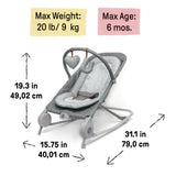 Summer by Ingenuity 2-in-1 Bouncer & Rocker- Gray