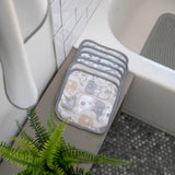 Clean & Cuddly 6-Pack Terry Washcloth Set - Grey Elephant Grazer