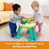 Bright Starts Giggly Gator Pop Activity Table, 45+ Sounds, Melodies & Lights, Spinning Ball Drop, Unisex, 6M+