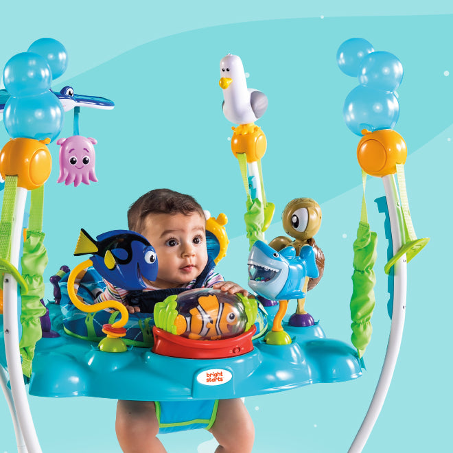 baby in an activity jumper