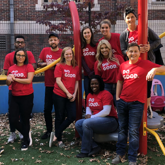 people with do good t shirts on