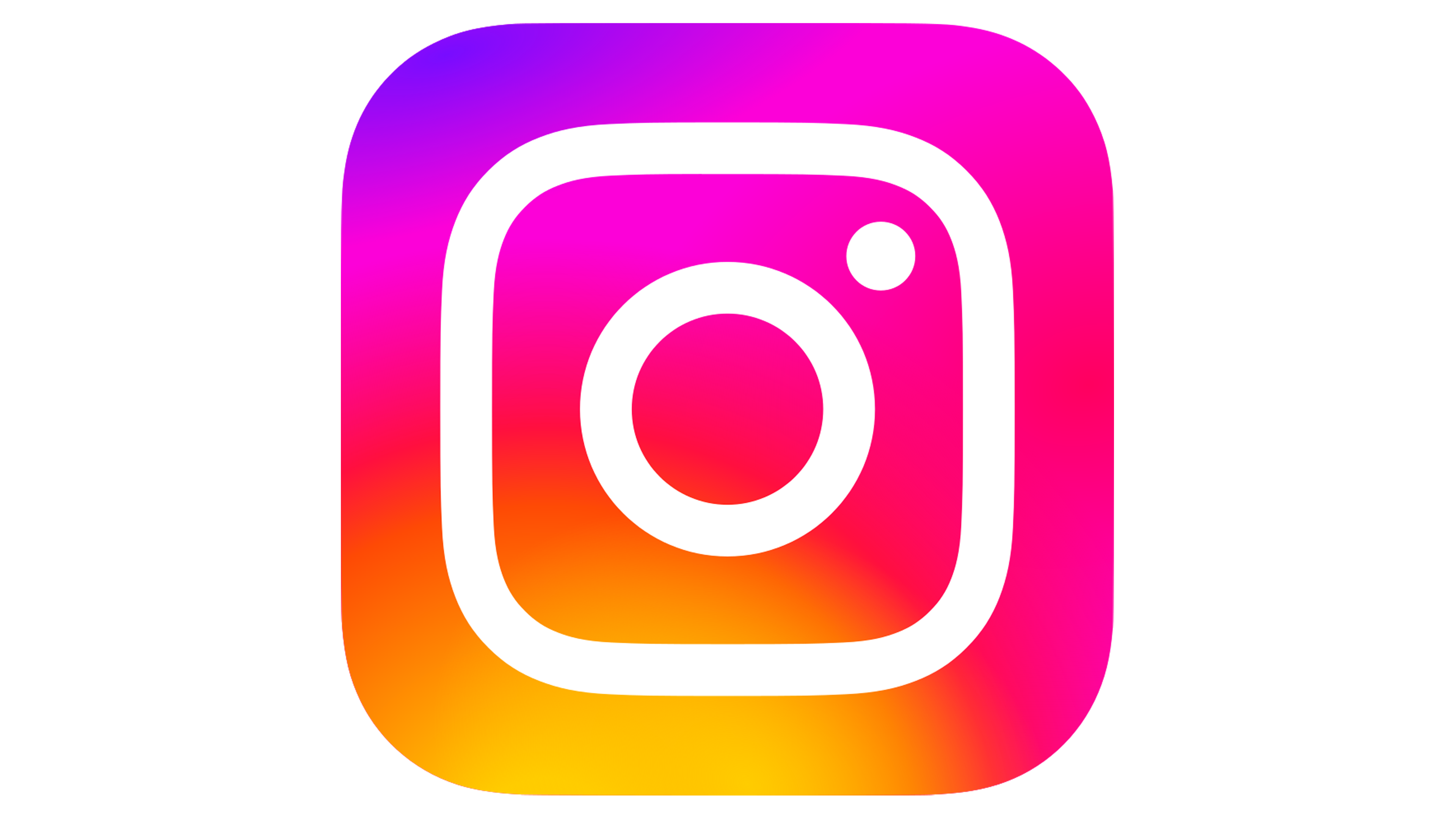 Gradient square with a circular logo on a white background