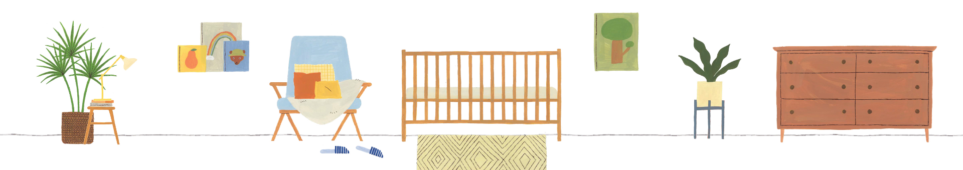 picture of items in a baby room