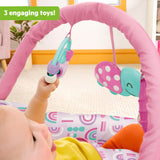 Bright Starts Confetti Rainbow Baby Bouncer, 3 Toys with Removable Toy Bar & Machine Washable Seat Pad, Purple, 0M+