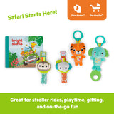 Bright Starts Adventure Safari Bus 5-Piece Gift Set, On-the-Go Baby Toys, Unisex, 0-6 Months+
