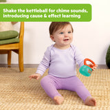 Bright Starts Off to the Gym 3 Piece Gift Set, 3 Fitness Themed Baby Rattles & Toys, Unisex, 3 Months+