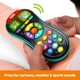 Bright Starts My First Remote Interactive Baby Toy, Light-Up Pretend TV Remote with 50+ Songs Sounds & Melodies, Unisex, 3M+