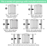 Doorway 48W Series Safety Pet and Baby Gate, openings 29"-48" Wide, 36" Tall - White
