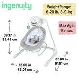 Ingenuity InLighten Soothing Swing & Rocker - Remy