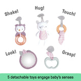 Ingenuity Cozy Spot Duvet Activity Gym with Self-Storage, Machine Washable Mat, Calla